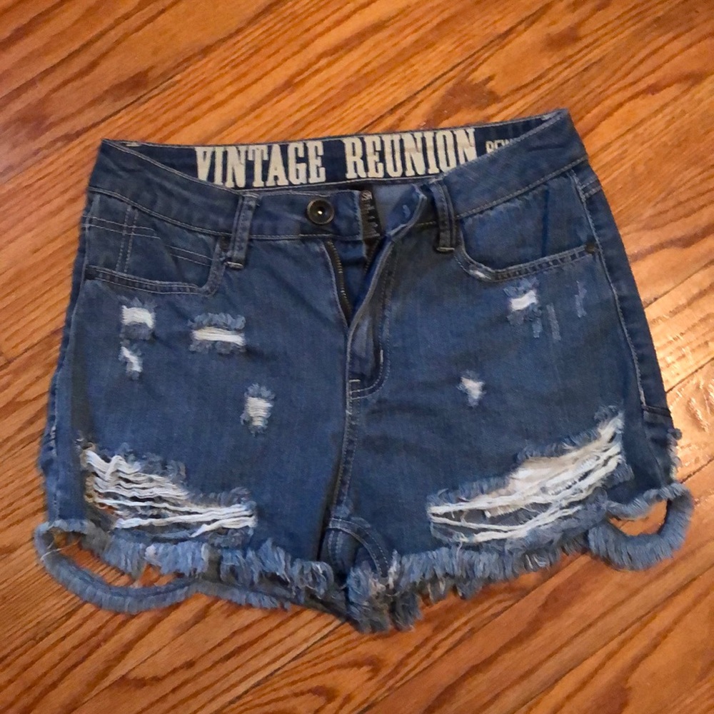 Distressed Jean shorts